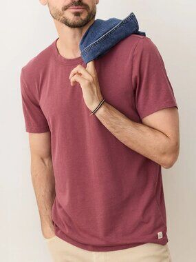 MARINE LAYER men's maroon crew neck t-shirt, size M